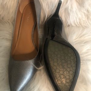 Calvin Klein pewter pumps